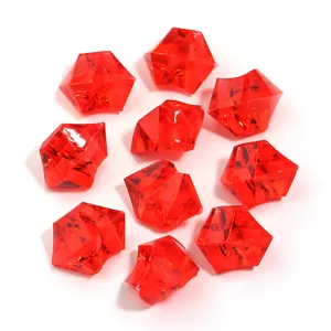 Red acrylic artificial ice cubes transparent crystal stones DIY jewelry accessories decor