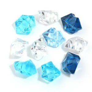 Acrylic fake ice cubes crystal stones irregular DIY jewelry accessories transparent blue