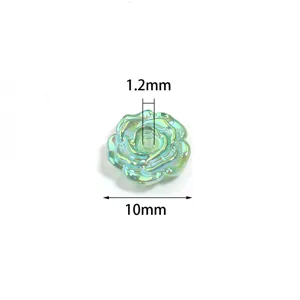 Acrylic AB color rose flower loose beads DIY handmade jewelry bracelet crafting accessories 10mm