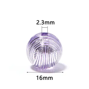 16mm perline sfuse in acrilico argentato trasparente motivo a righe per gioielli braccialetto