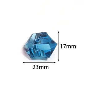 Blue irregular acrylic ice crystal stone DIY jewelry accessory faceted plastic craft gemstone.