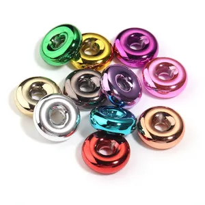 Cuentas de donut de acrilico de colores, separadores de agujero grande de 14mm para joyas.