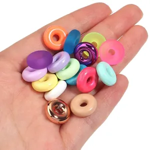 Cuentas espaciadoras de donut acrilico de colores para pulsera DIY fabricacion joyas 14mm