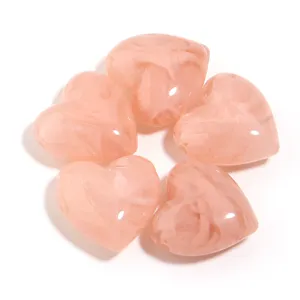 Perline di acrilico rosa a forma di cuore per bracciali fai-da-te e gioielli