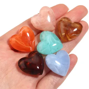 Perline cuore acrilico bicolore imitazione giada fai da te braccialetto accessori