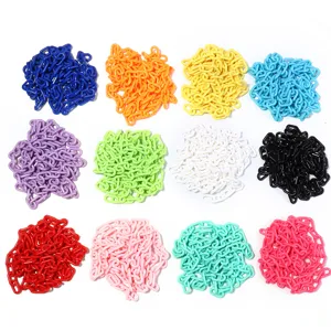 Colorful acrylic plastic oval chains for DIY jewelry making, bag straps, and phone charms.