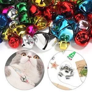 Colorful metal jingle bells for Christmas tree decoration DIY pet collar crafts hanging pendants.