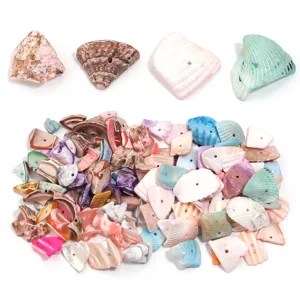 Natural drilled shell beads colorful DIY wind chime accessories bulk crafting shell material items