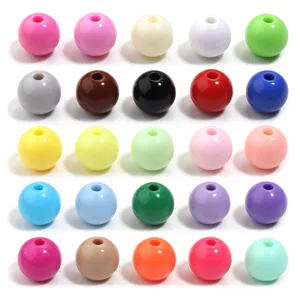 Acrylic round beads color details, colorful DIY loose beads for handmade jewelry bracelets.