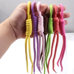 Colorful nylon braided rope lanyards for DIY jewelry, keychains, and doll accessories.
