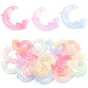 Acrylic luminous moon butterfly beads DIY jewelry accessories loose beads bulk craft supplies