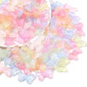 Acrylic bow beads detail, colorful translucent craft supplies for DIY handmade jewelry making items