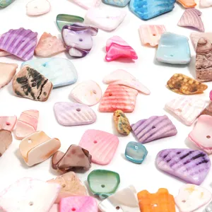 Natural Colorful Shell Beads Drilled Hole DIY Wind Chime Craft Materials Kindergarten Manual Educational Jewelry Making Decoration Accessories