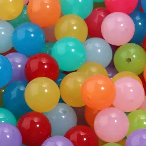 Bunte Acryl-Gell-Perlen Detail Nahaufnahme, perfekt für DIY-Schmuckherstellung und Basteln.