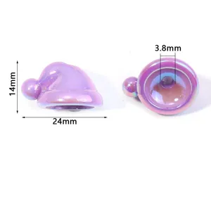 Perles de chapeau de Noël en acrylique coloré pour des accessoires de bijoux DIY, 24mm.