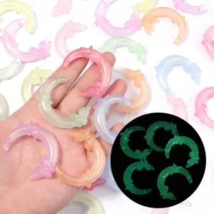 Acrylic luminous moon butterfly beads, colorful mermaid shine diy loose jewelry making parts