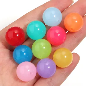 Bunte Acryl Jelly Perlen für DIY handgemachte Schmuckherstellung, farbige lose runde Perlen.