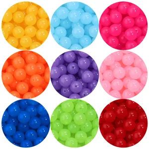 Acryl Jelly Perlen bunte runde Perlen DIY Handgemachte Zubehör lose Perlen Material.
