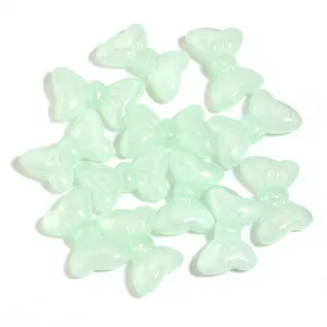 Acrylic luminous bow beads green DIY jewelry accessories loose craft charms set pack