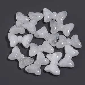 Acrylic glitter bow loose beads for DIY jewelry making, charming mermaid style craft accessories.