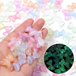 Acrylic luminous bow beads mermaid style diy jewelry accessories loose beads wholesale