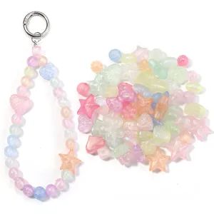 Acrylic Mermaid Luminous Beads Colorful Star Heart Flower DIY Jewelry Accessories Main