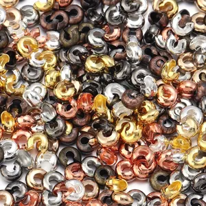 Mixed color C-shaped metal beads crimp covers spacer beads for DIY jewelry making accessories