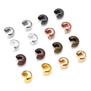 C-shaped crimp cover beads metal spacer beads for DIY jewelry making bracelets craft findings
