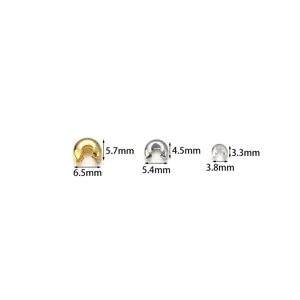 C-shape crimp covers bead tips, gold and silver jewelry making DIY spacer findings set.