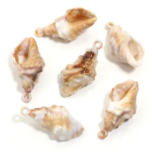 Pendentifs coquillage en acrylique charme de conque style océan accessoires bijoux DIY.