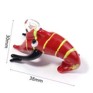 Handmade red glass shrimp animal pendant charm cute sea creature figurine charm accessory