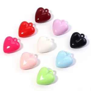 Bunte Acryl Herz Anhänger für DIY Armbänder, Handyketten und Schmuckherstellung Zubehör.