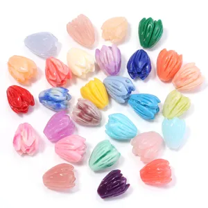 Colorful tulip shell beads 7x9mm DIY jewelry making loose charms for earrings brooch