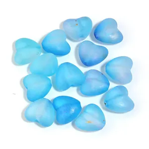 Blaue matte Herzperlen für DIY Schmuckherstellung, Acryl Perlen für Armbänder Halsketten.
