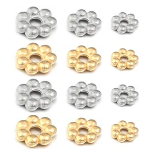 Stainless Steel Snowflake Spacer Beads Loose Beads Flat Flower Spacers For Diy Jewelry Making Bracelets Craft Findings Wholesale