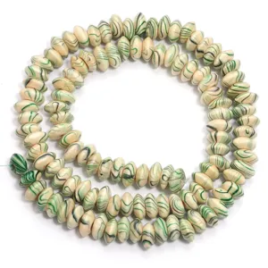 Handmade wood beads strand retro swirl patterned abacus beads for DIY bracelet jewelry.