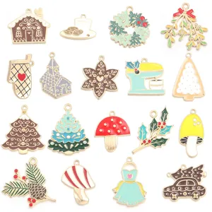 Christmas enamel alloy charms DIY pendants for necklace bracelet keychain jewelry accessories