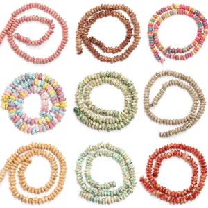 Colorful wood beads strand vintage abacus shape DIY jewelry making craft accessories set