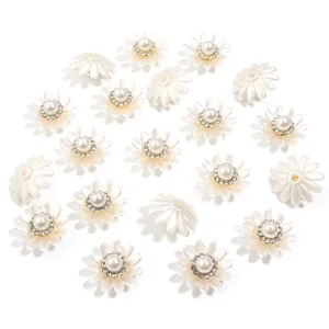 Resin rhinestone imitation pearl flower DIY craft patch for phone case hair decoration