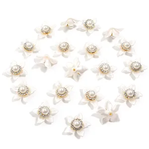 Resin rhinestone imitation pearl flower DIY patch for phone case hair accessory shoes