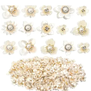 Resin Pearl Rhinestone DIY Flower Patches for Hair Accessories Phone Case Craft Supplies