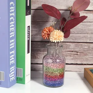 Nuevas partículas de vidrio triturado de colores 2mm-4mm para relleno de florero DIY.