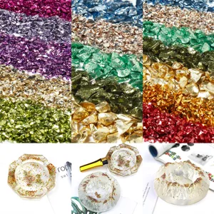 Vidrio triturado de color 2-4mm partículas irregulares para micropaisaje DIY y resina.