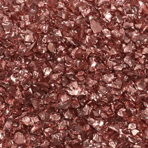 Partículas de vidrio oro rosa 2-4mm, vista detallada para manualidades y micropaisajes.