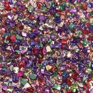 Partículas de vidrio triturado de colores 2-4mm para micropaisaje DIY y decoración.
