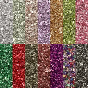 Partículas de Vidrio Triturado Irregulares Para Decoración de Micro Paisaje DIY Material de Nail Art Piedras de Vidrio Coloridas