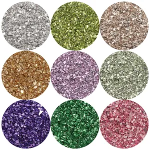 Particulas de vidrio triturado irregulares de 2mm-4mm para manualidades y decoracion.