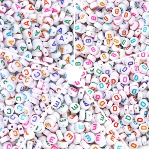 Colorful acrylic letter beads round alphabet beads for DIY handmade bracelets jewelry making