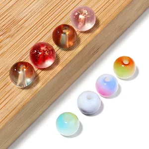 8mm colorful glass round beads jelly style DIY jewelry making loose spacer beads set