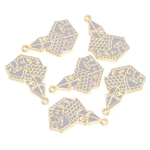 Grey gold enamel house alloy pendant DIY charm for necklace bracelet jewelry making accessories